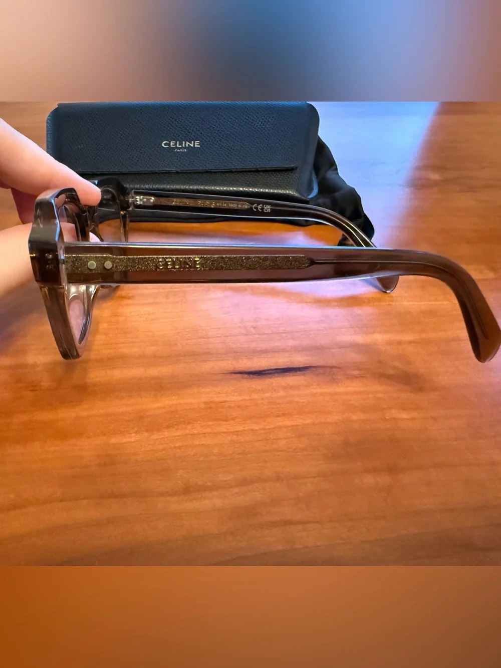 Celine Taupe Square Acetate Glasses cl50128i